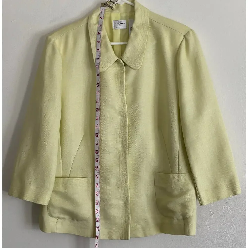 Emma James Yellow Linen Blend Blazer Size 16